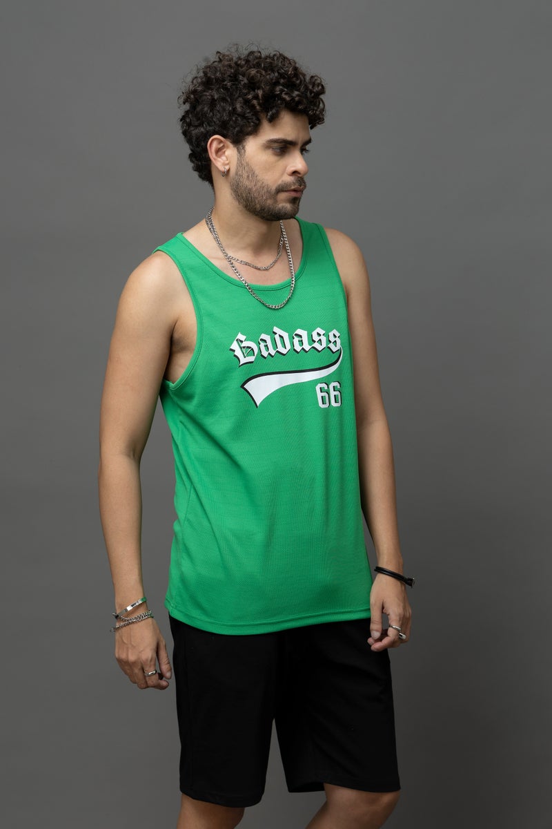 Go Devil Badass 66 Green Sleeveless Vest for Men - Image 3
